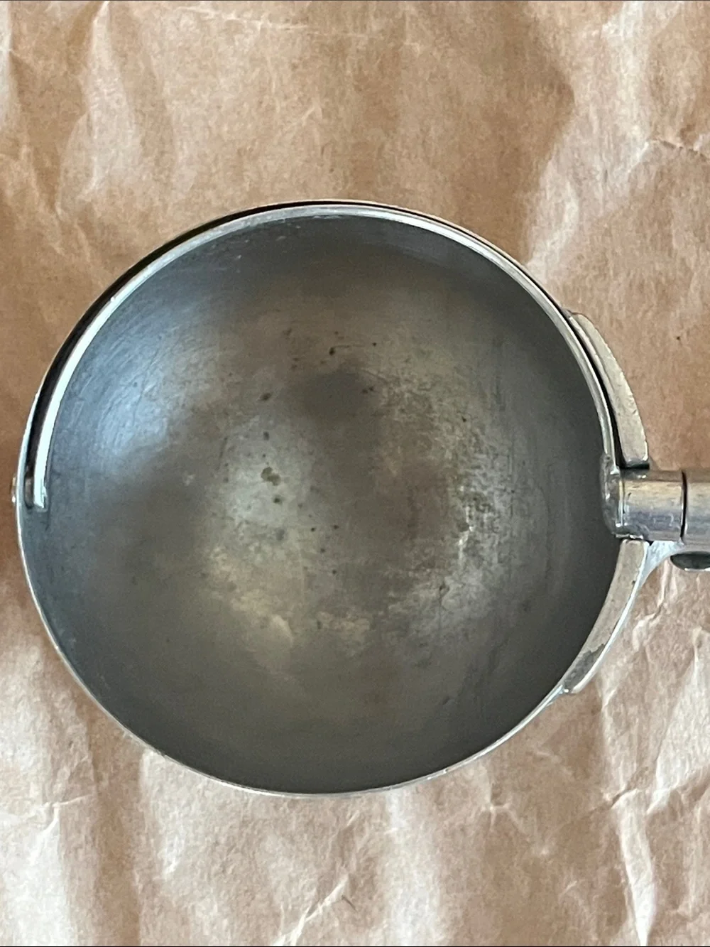 Vintage Gilchrist 31 Metal Ice Cream Scoop with Wooden Handle - Silver